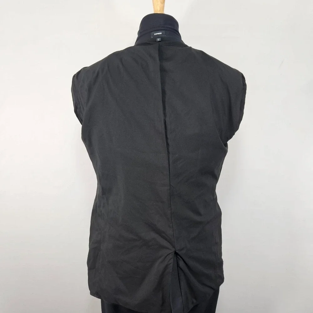 Express Men's Sport Coat Blazer Two Button Black Wool Spandex Extra Slim 44L‎